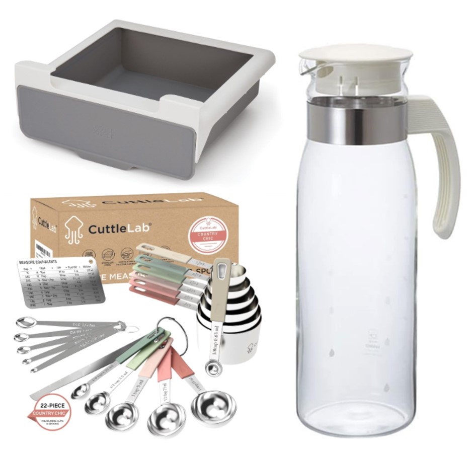 3 x Assorted Kitchen Items: x1 CUTTLELAB 22-Piece Stainless Steel Measuring