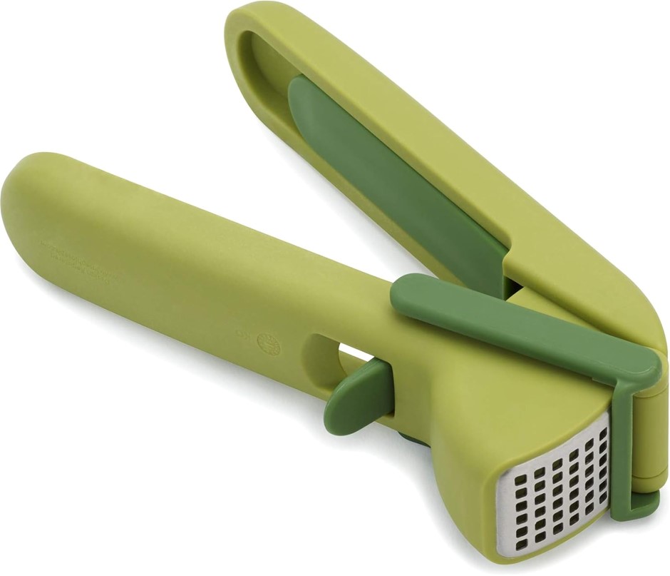 JOSEPH JOSEPH CleanForce Garlic Press Crusher easy-squeeze mechanism, Green