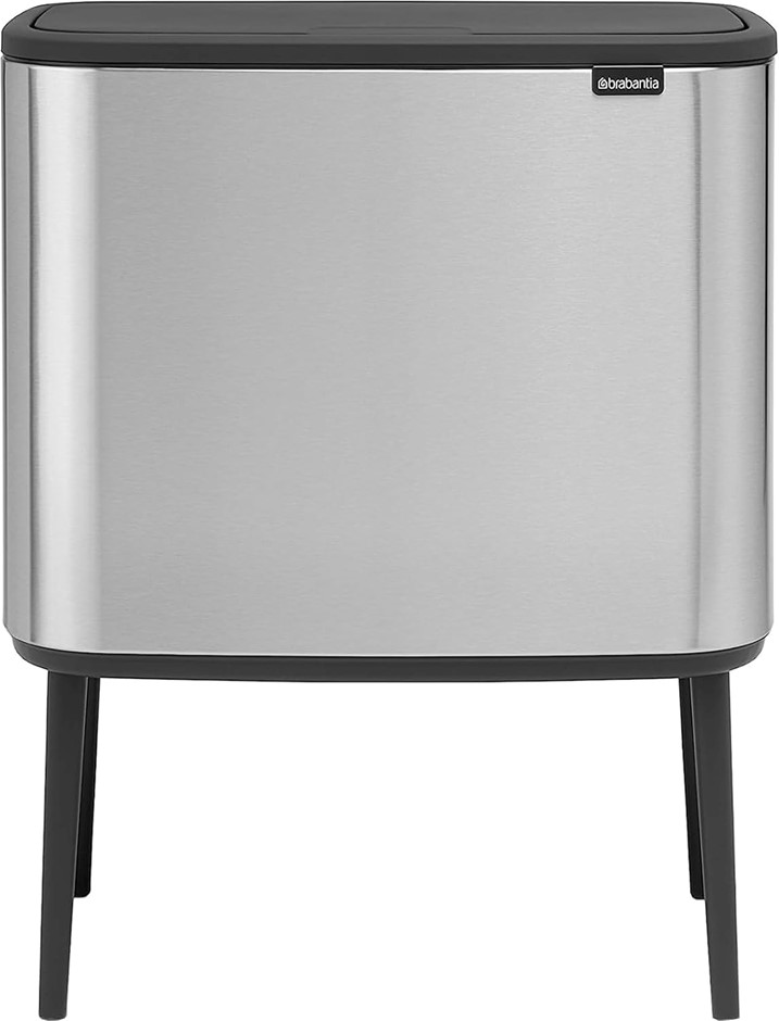 BRABANTIA BO Touch Bin, 11 + 23 Litre, Matt Steel, Large volume with 2 Inne