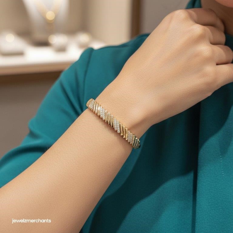 18KGF/ITALY Solid Yellow Gold Filled bangle -(stamped 18KGF/ITALY)