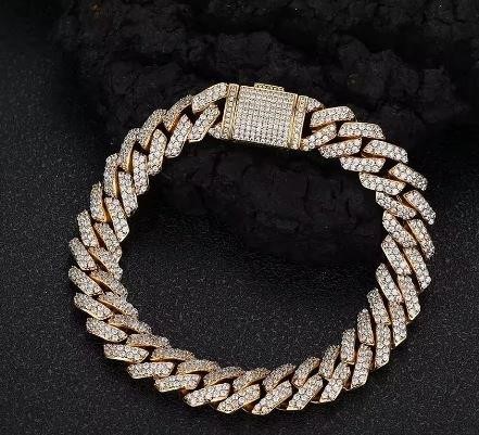 18k Yellow Gold Filled Cuban Bracelet stamped(18K)-22cm