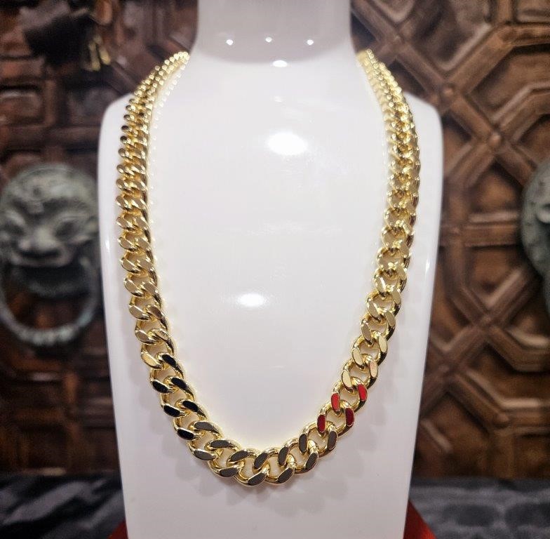 18KGold Filled /Italy Stamped Yellow Cuban Chain -50cm