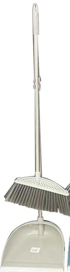LYLAC Clean Broom & Dustpan Set Long Handle, Grey. NB: Damaged box and miss