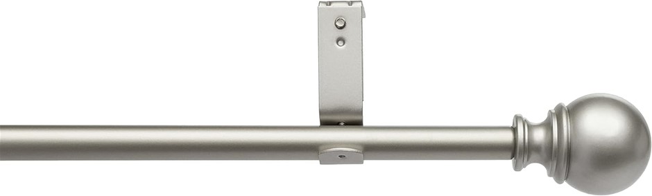 AMAZON BASICS 5/8-Inch Curtain Rod with Round Finials, Nickel.