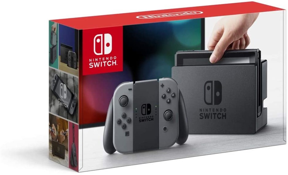 NINTENDO Switch with Grey Joy-Con (International Version). NB: Minor use.