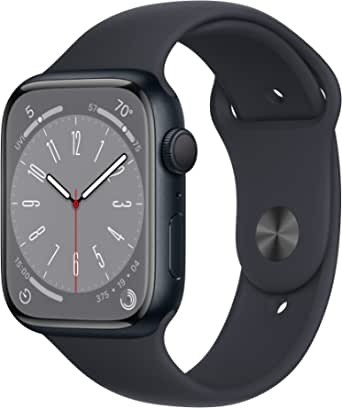 APPLE Watch Series 8 with GPS, Size: 45mm, Midnight Aluminium Case with Mid