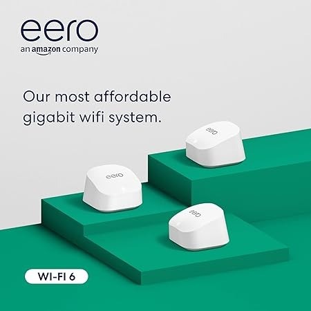 EERO 6+ dual-band mesh Wi-Fi 6 system, with built-in Zigbee smart home hub