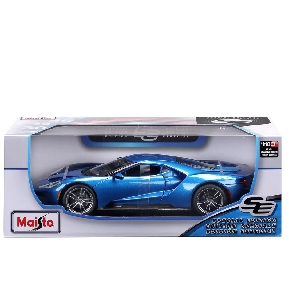 MAISTO 1:18 Die Cast 2017 Ford GT Car, Blue. NB: Not in original packaging.