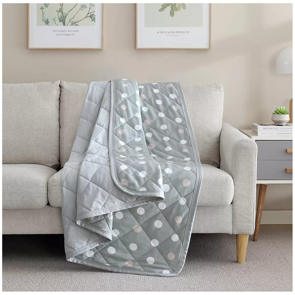 SUTTON PLACE Cooling Throw, Reversible, 60" x 70", Grey. NB: Not in origina
