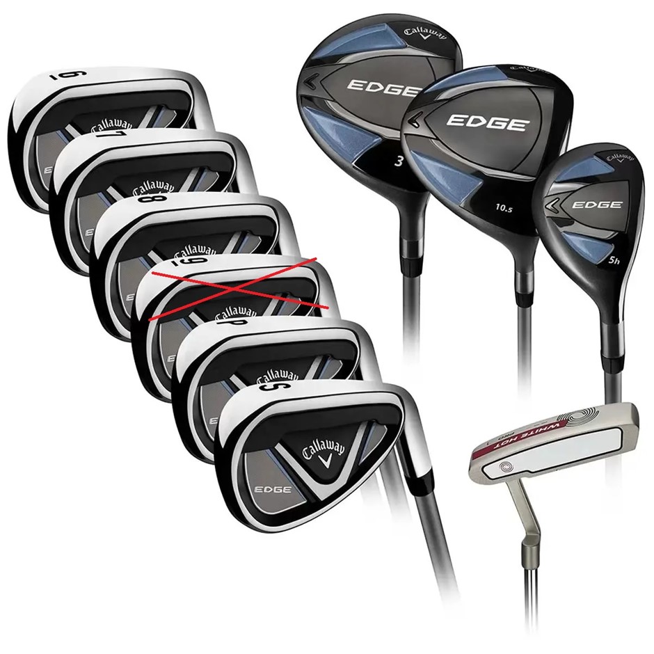 CALLAWAY Edge Men's 9pc Piece Right Handed Regular Flex Golf Club Set, Mode