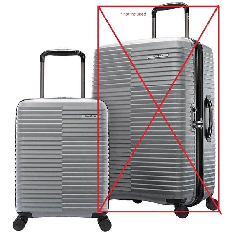 SAMSONITE Stackit Hardside Carry On Luggage, 55cm, Silver. NB: used, not in