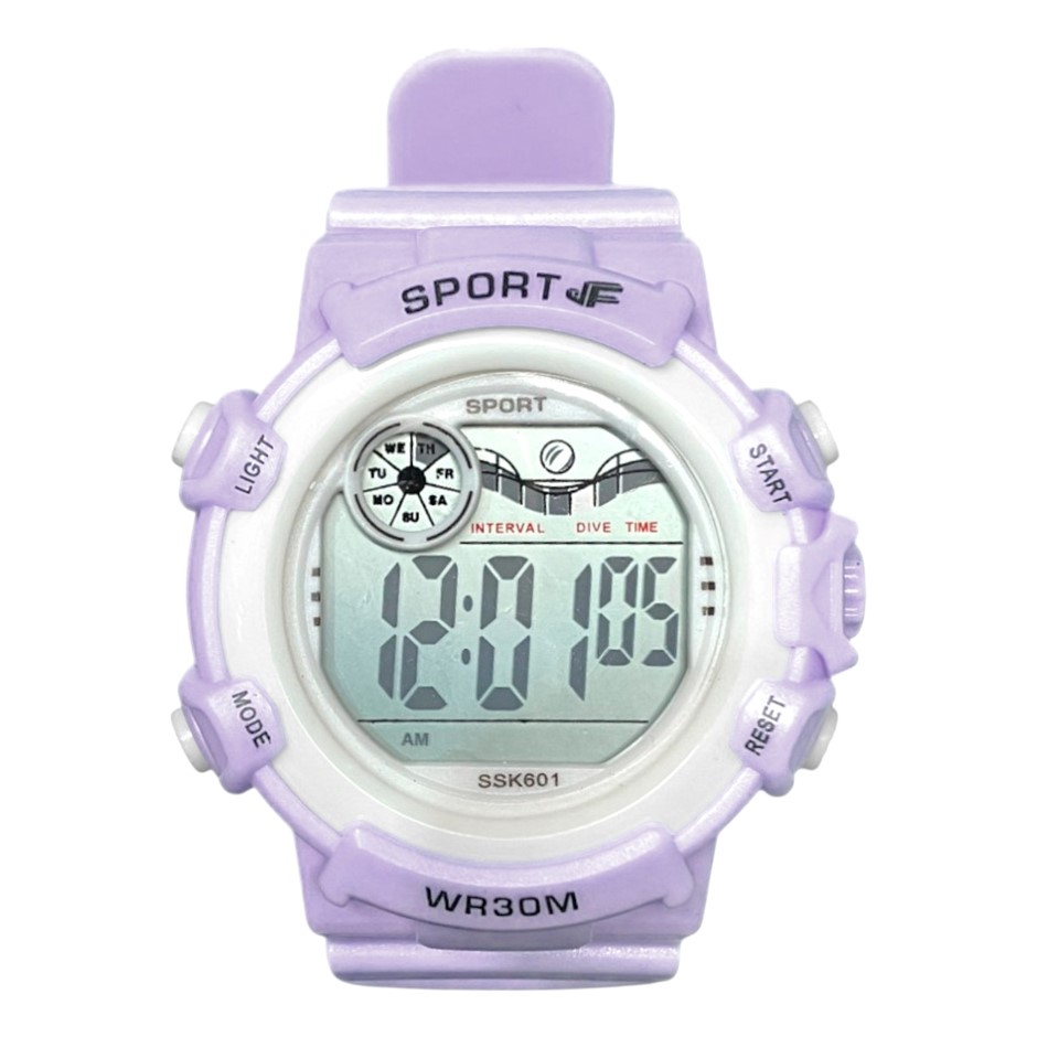 JF Sport Digital Fashion Watch, 30m Water Resistant, Purple. Buyers Note -
