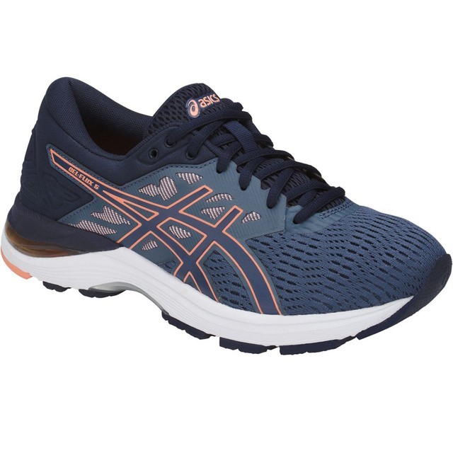 ASICS Women's Gel-Flux 5, Size US8.5 / EU40, Smoke Blue/Canteloupe/Peacoat