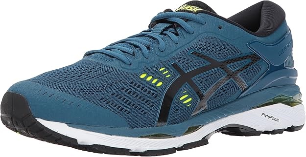 ASICS Men's Gel-Kayano 24 Shoes, Size US8 / EU41.5, Ink Blue/Black/Safety Y