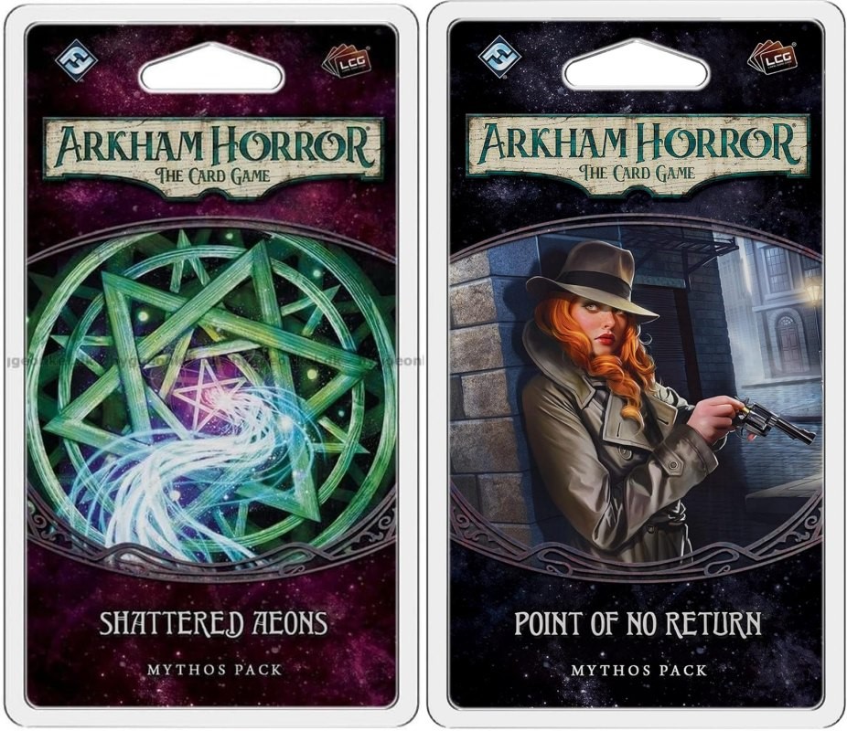 2 x Arkham Horror LCG: Point of No Return & Shattered Aeons Mythos Packs