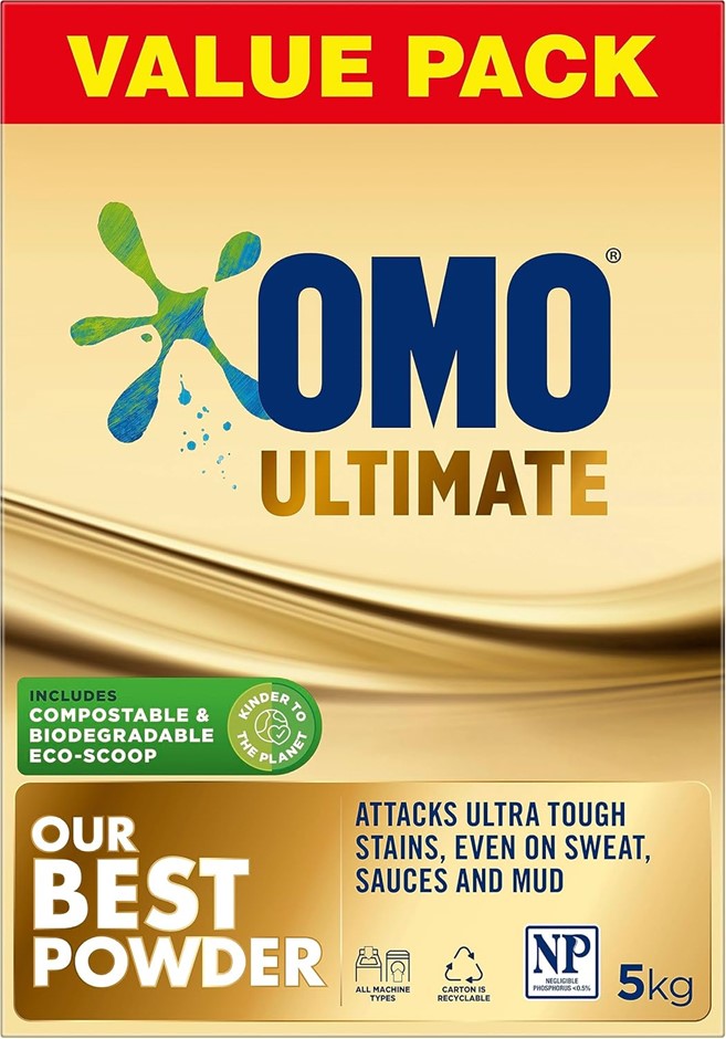 OMO Ultimate Laundry Detergent Washing Powder Front & Top Loader, 5kg.