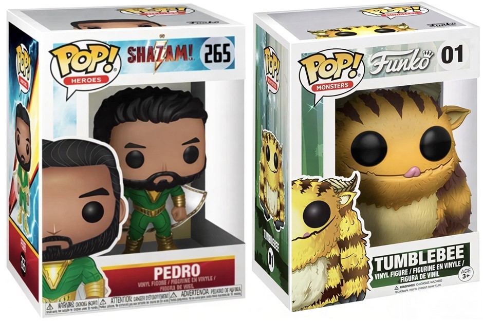 2 x FUNKO POP! Vinyl Figures: Wetmore Forest Tumblebee & Shazam Pedro (10cm