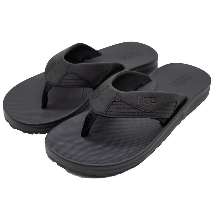 FLOJOS Men's Jorge 2.0 Flip Flops, Size 10, MemoryFoam, Black. Buyers Note