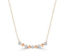 9K ROSE GOLD 0.15CT HI I1 DIAMOND NECKLACE 40+5cm