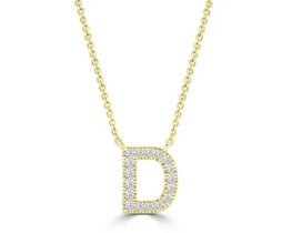9K YELLOW GOLD 'D' 0.09 HI I1 DIAMOND NECKLACE 40+5cm