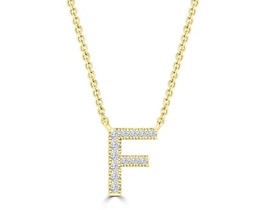 9K YELLOW GOLD 'F' 0.06 HI I1 DIAMOND NECKLACE 40+5cm