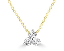 9K YELLOW GOLD 0.15CT HI I1 DIAMOND NECKLACE 40+5cm