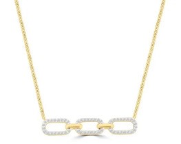 9K YELLOW GOLD 0.20CT HI I1 DIAMOND NECKLACE 40-50cm