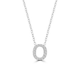 9K WHITE GOLD 'O' 0.09 HI I1 DIAMOND NECKLACE 40+5cm
