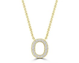 9K YELLOW GOLD 'O' 0.09 HI I1 DIAMOND NECKLACE 40+5cm