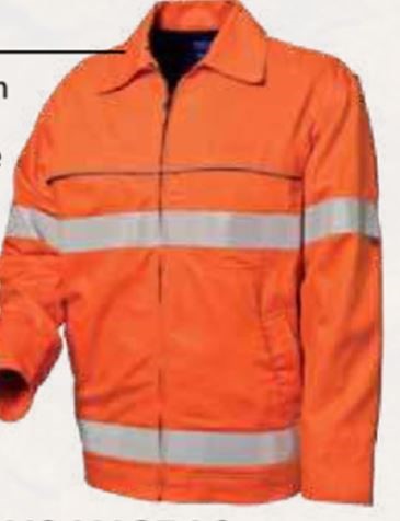WS WORKWEAR Mens Cotton Long Length Jacket, Size 4XL, Orange. Features Refl