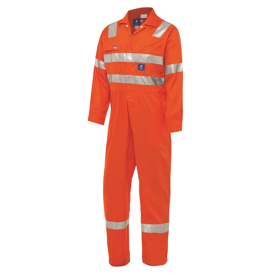 2 x WS WORKWEAR Hi-Vis Drill Coverall, Size 87S, Orange. C/W Reflective Tap