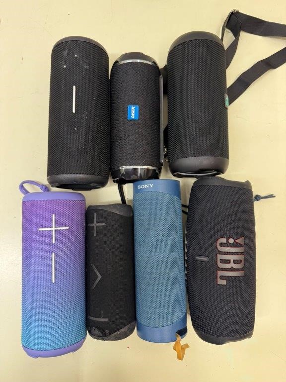 7 x Assorted Wireless Bluetooth Portable Speakers including