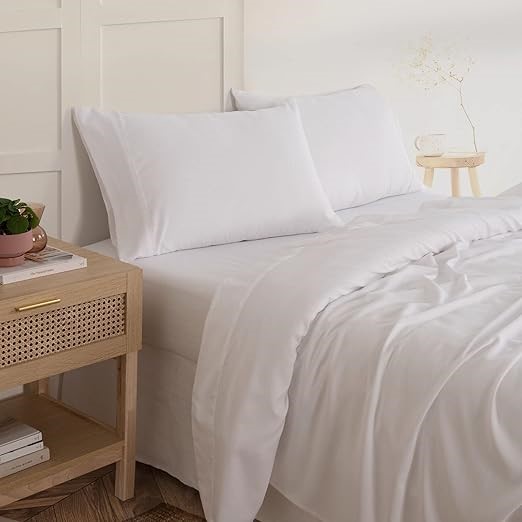 Royal Comfort Sheet Set Linen Blend Ultra Soft Breathable 1 x Flat Sheet, 1