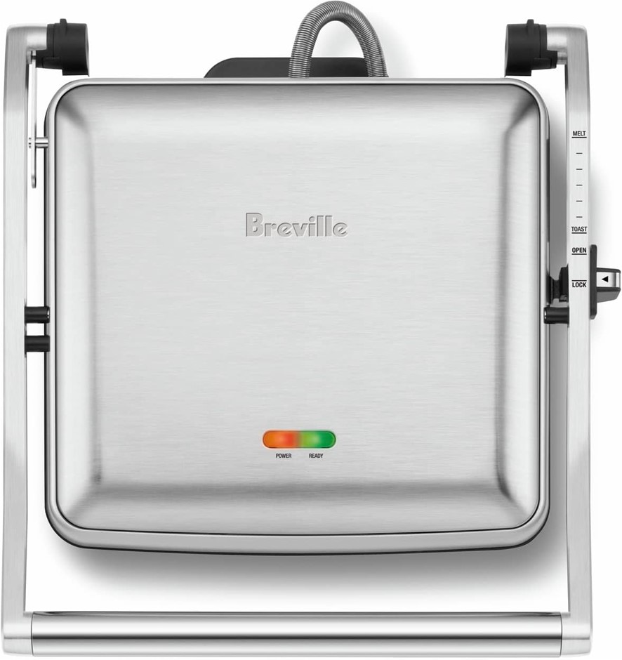BREVILLE the Toast & Melt 4-Slice Sandwich Press, Brushed Stainless Steel,