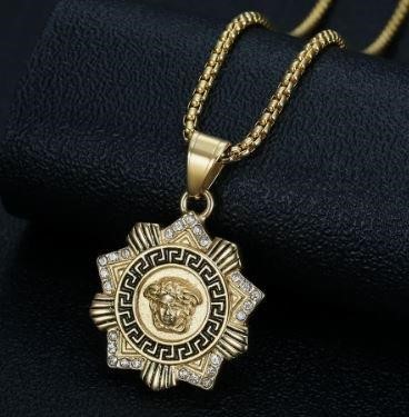 Italy 925 Silver  Hip Hop Men's Necklace (Stamps)-Free Chain