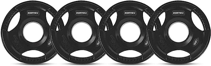 CORTEX Tri-Grip Olympic Plates 4-Pieces, 50 mm, 1.25 Kg, Black. NB: Not Box
