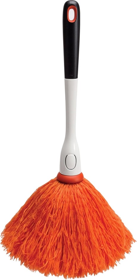 2 x OXO Microfiber Delicate Duster, 33L x 15.2W cm, Orange. NB: Damaged pac