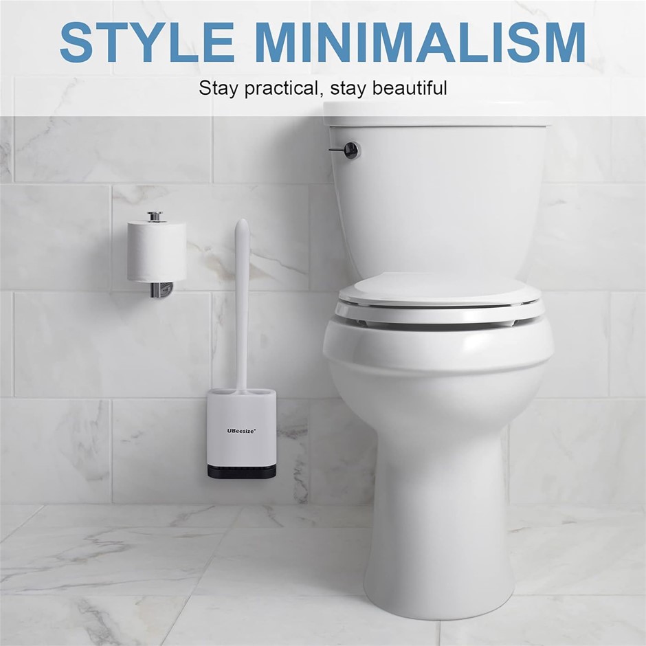 2 x UBEESIZE Toilet Brush with Flexible Brush Head and Silicone Bristles