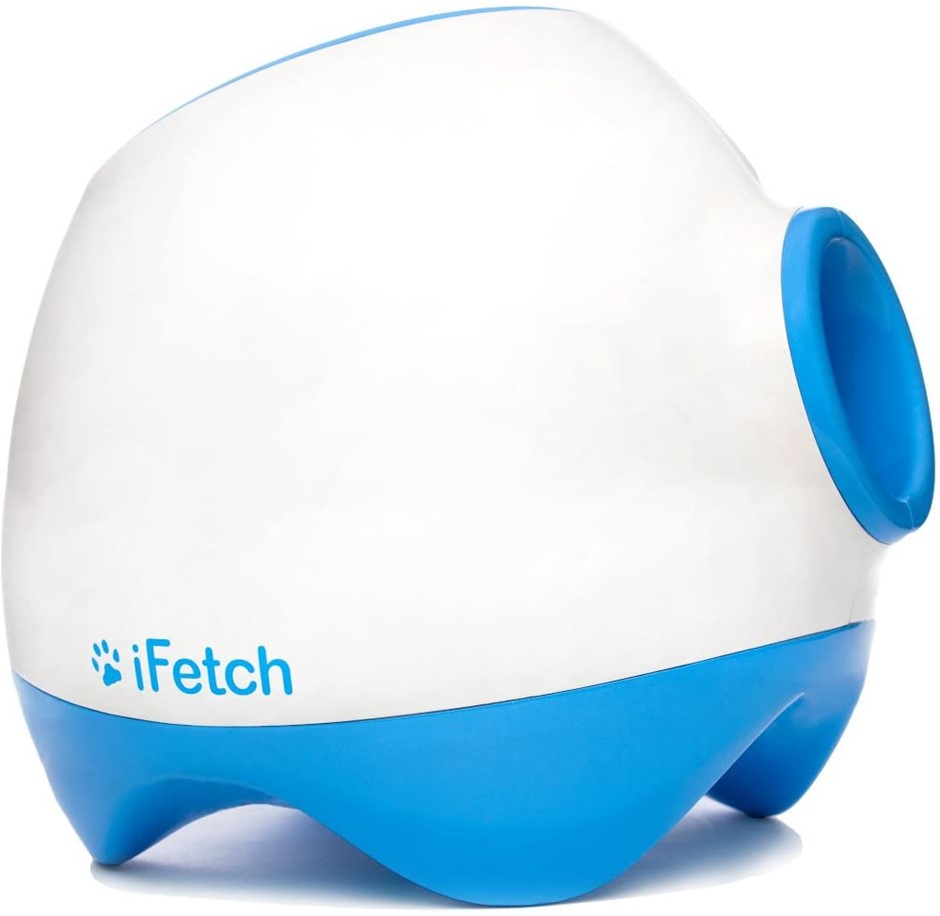 IFETCH Interactive Dog Ball Launcher, Medium, Blue & White. NB: Damaged box