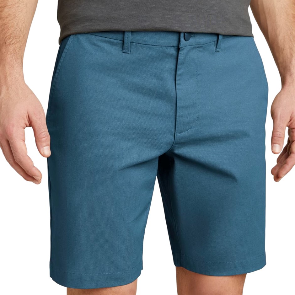 ENGLISH LAUNDRY Men's Flat Front Short, Size 40, 98% Cotton, Medium Blue.