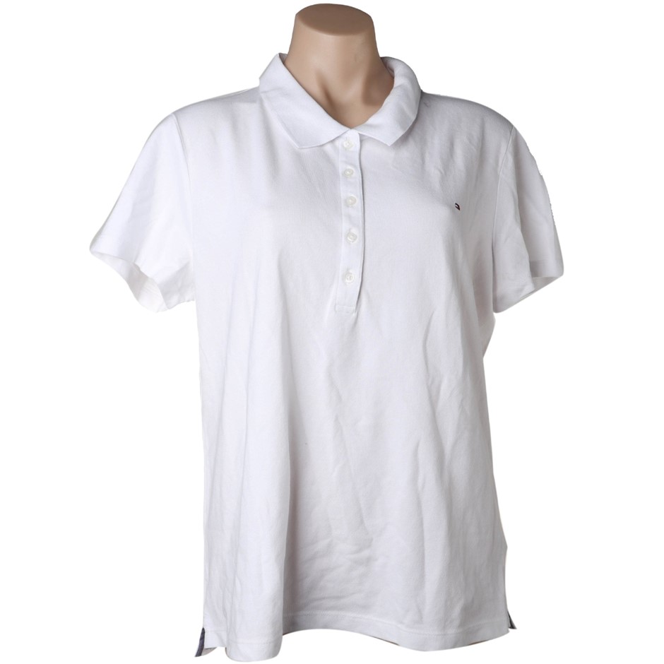 2 x TOMMY HILFIGER Women's Polo, Size S, 94% Cotton, Bright White (8IW). NB