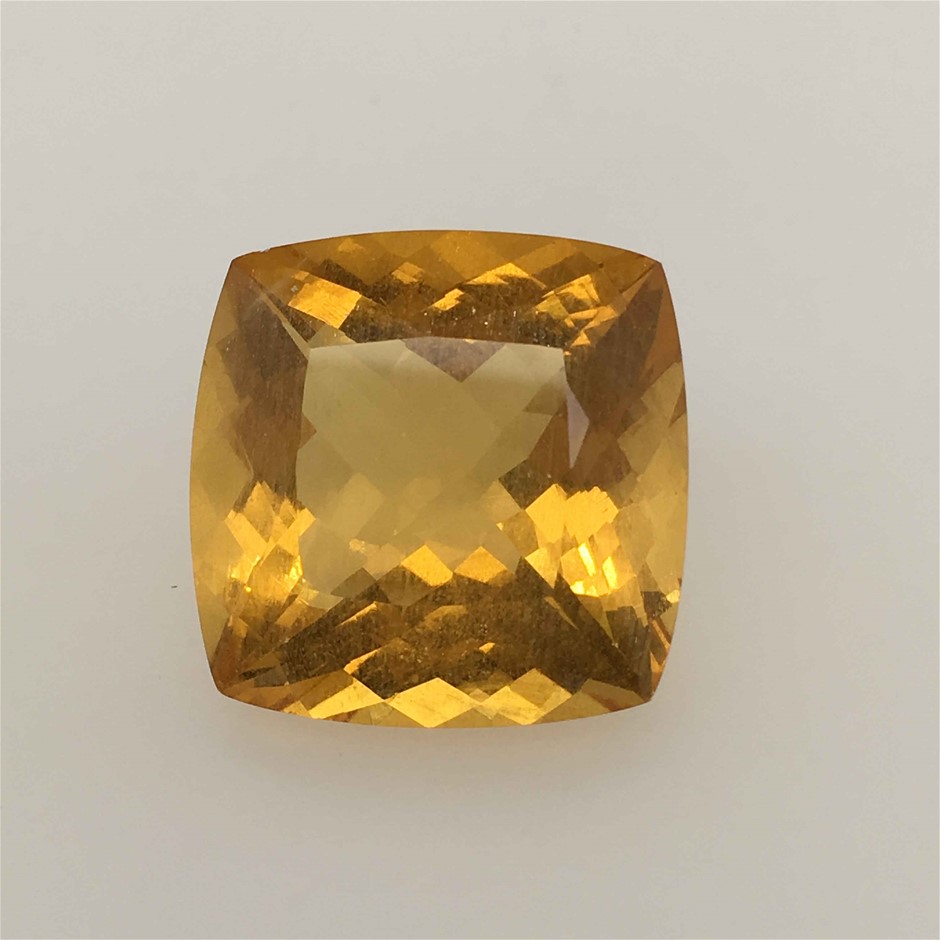 29.29ct One Stone Loose Natural Beryl Golden Yaellow Cushon With AIG Cert.