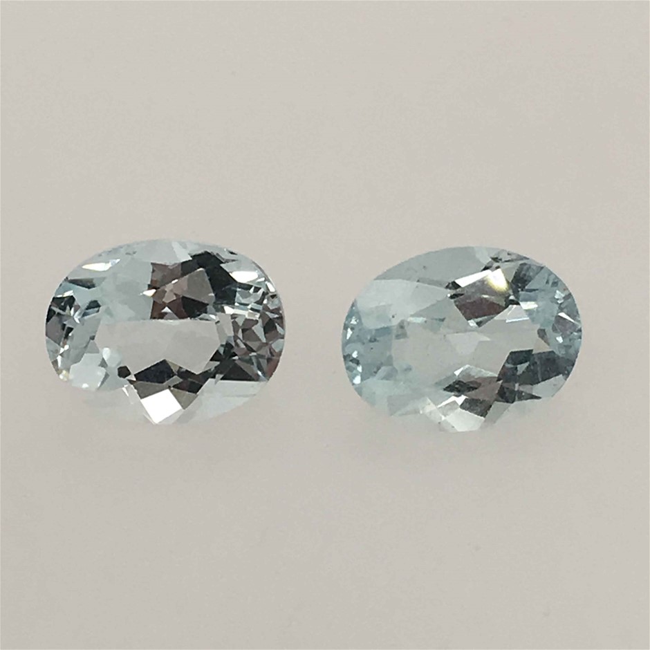 4.56ct Two Stones Loose Natural Aquamarine Oval