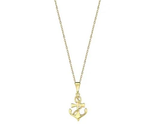 9K YELLOW GOLD FAITH LOVE HOPE NECKLACE 40-45cm