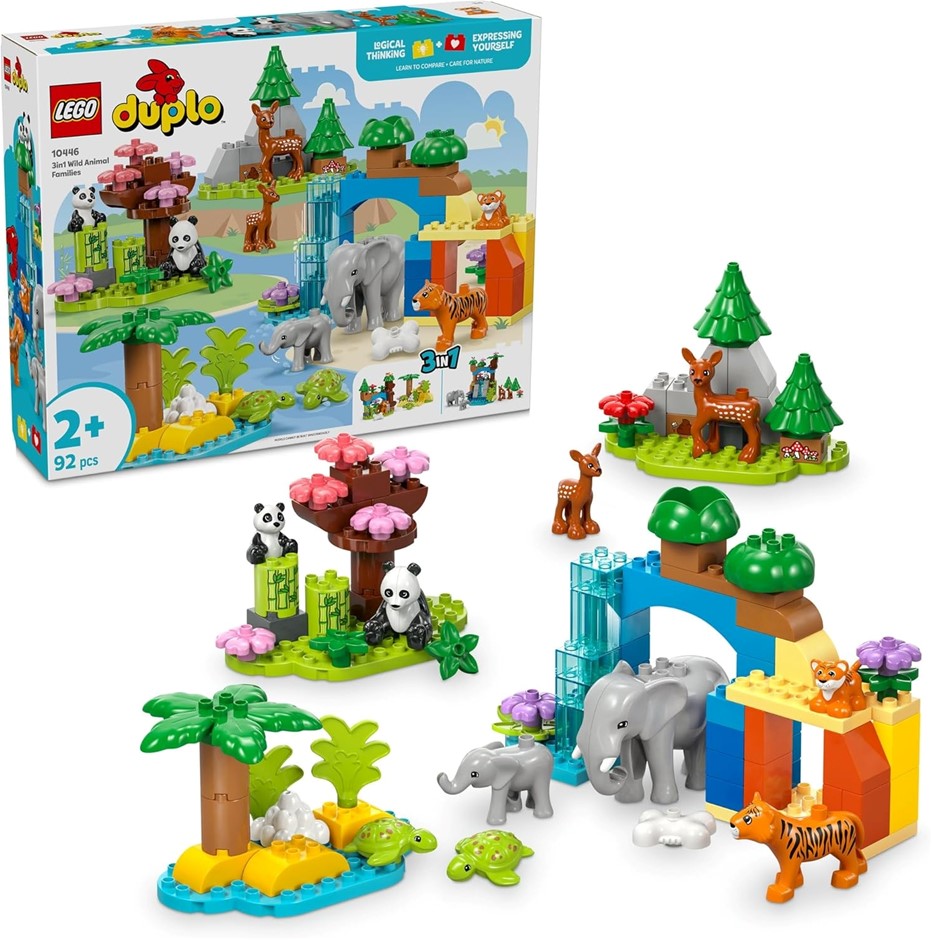 LEGO DUPLO 3in1 Wild Animal Families Toddler Learning Toy for 2+ Year Old G