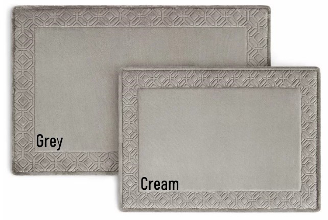 Town & Country Memory Foam Bath Rug 2 Pack. Grey(L)&Cream(S) NB: Minor use.