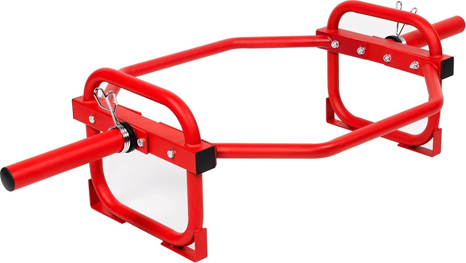 Fitvids Olympic 2-Inch Hex Weight Lifting Trap Bar, 500-Pound Capacity, Red