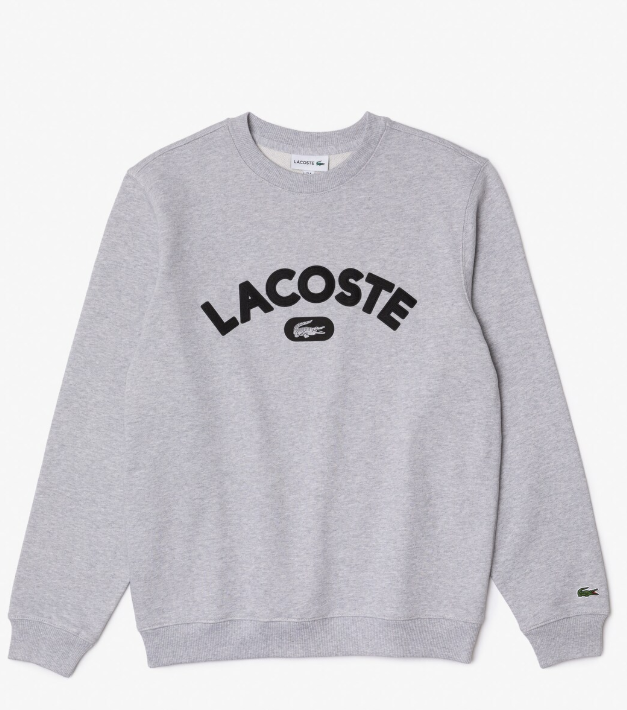 LACOSTE Men’s Crew Neck Branded Terry Sweatshirt, Size XS