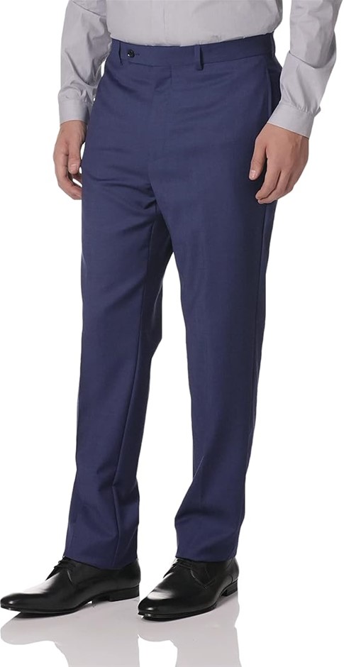 CALVIN KLEIN Men's Slim Fit Suit Separates, Medium Blue Sharkskin, 33W x 32