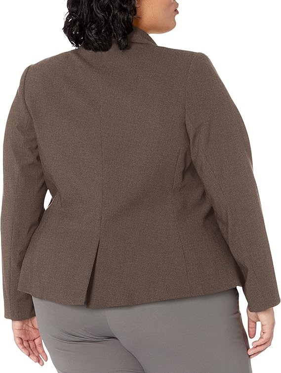 CALVIN KLEIN Women's Two Button Lux Blazer (Petite, Standard, & Plus), Heat